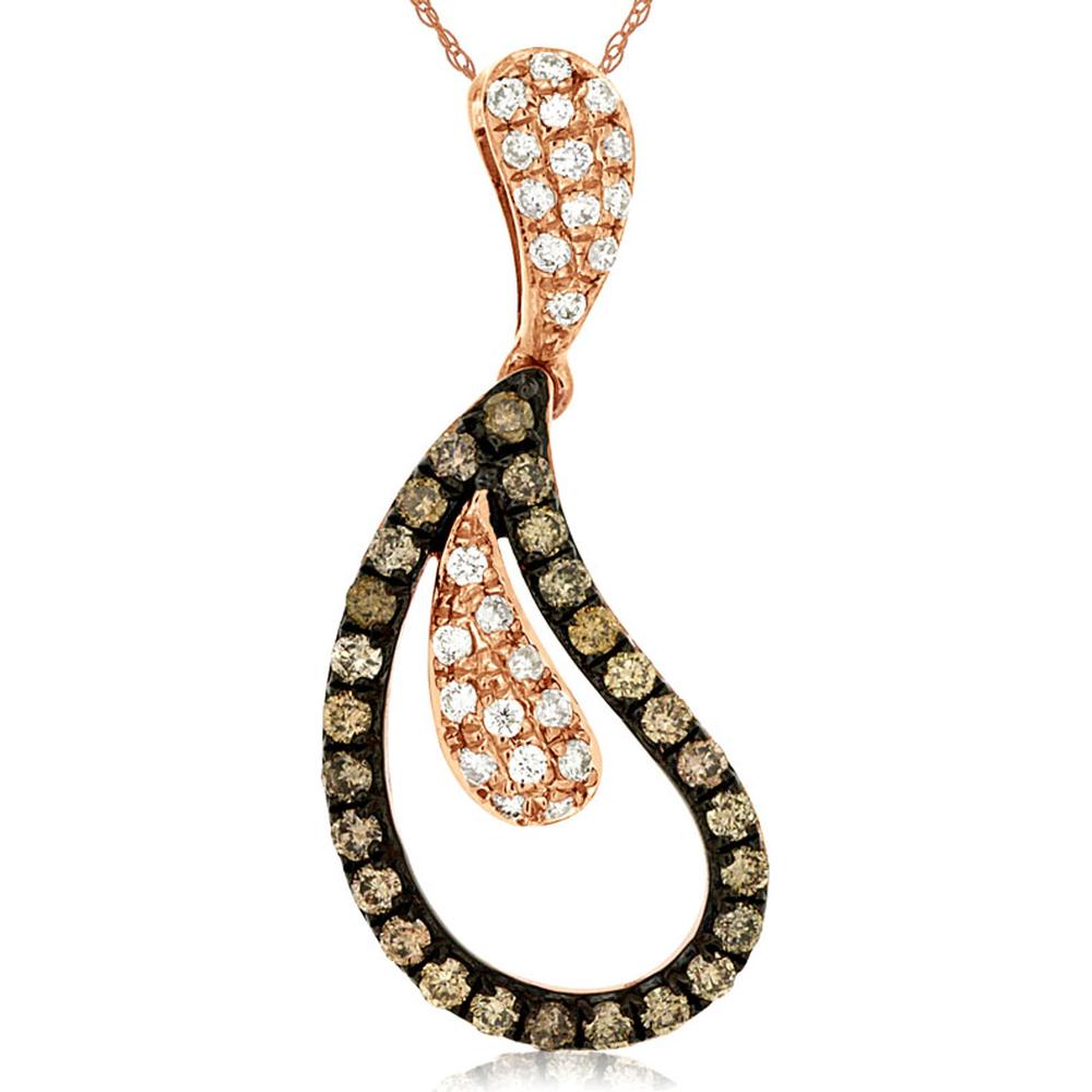 Enchanted Love 14K Rose Gold Diamond & Mocha Diamond Pendant