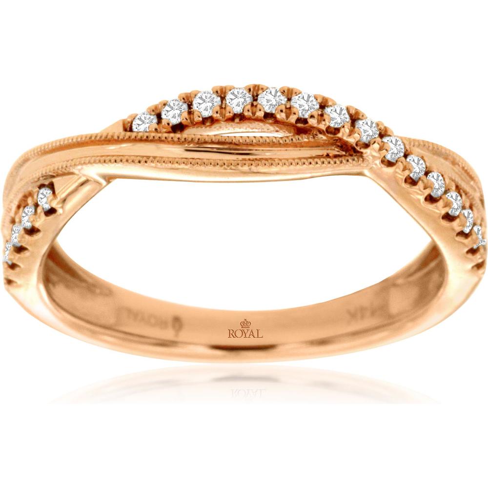 Enchanted Rose 14K Rose Gold Diamond Wedding Band - 0.16 Carat Total Diamond Weight