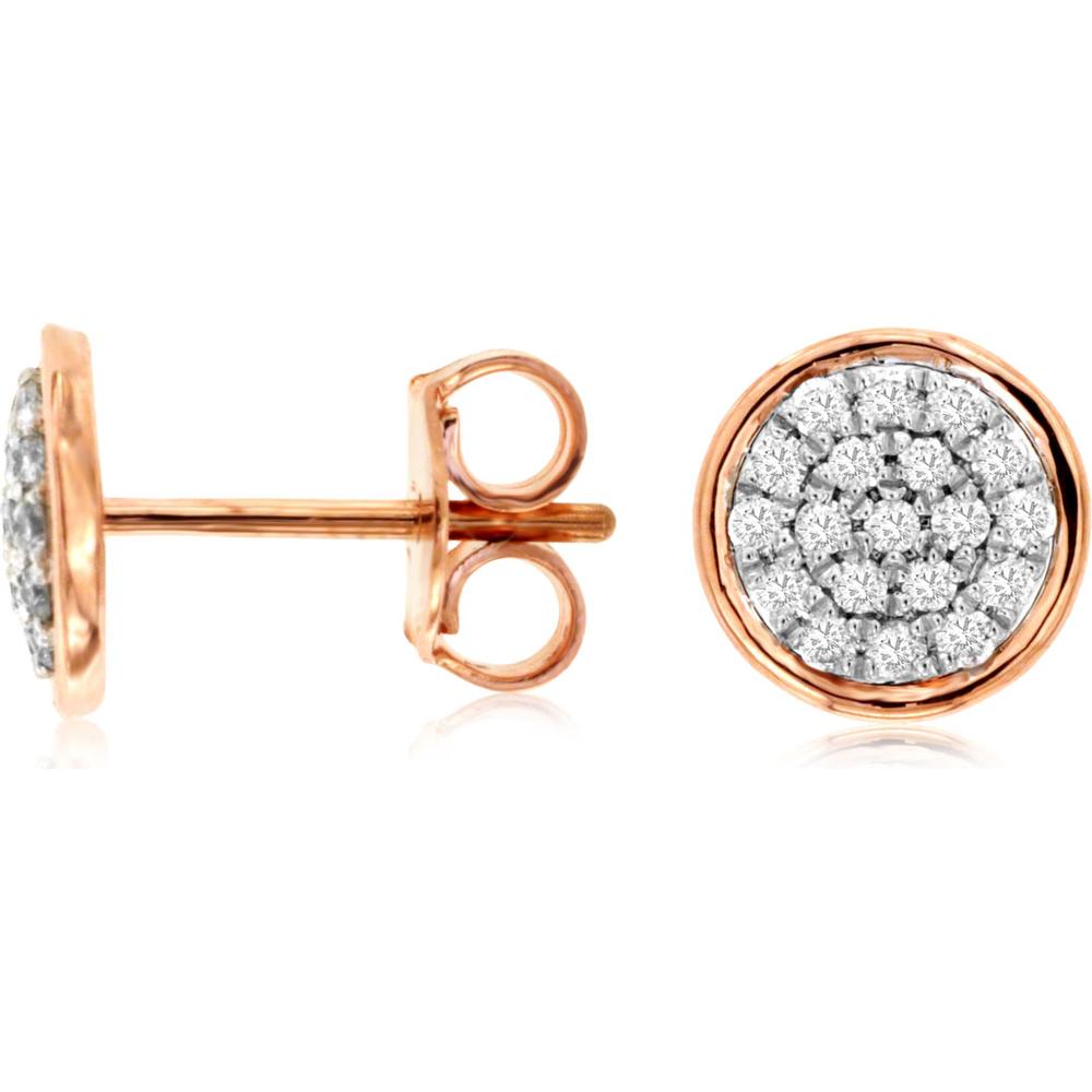 Enchanted Rose:Royal 14K Rose Gold Diamond Earrings - 0.25 Carat Total Weight