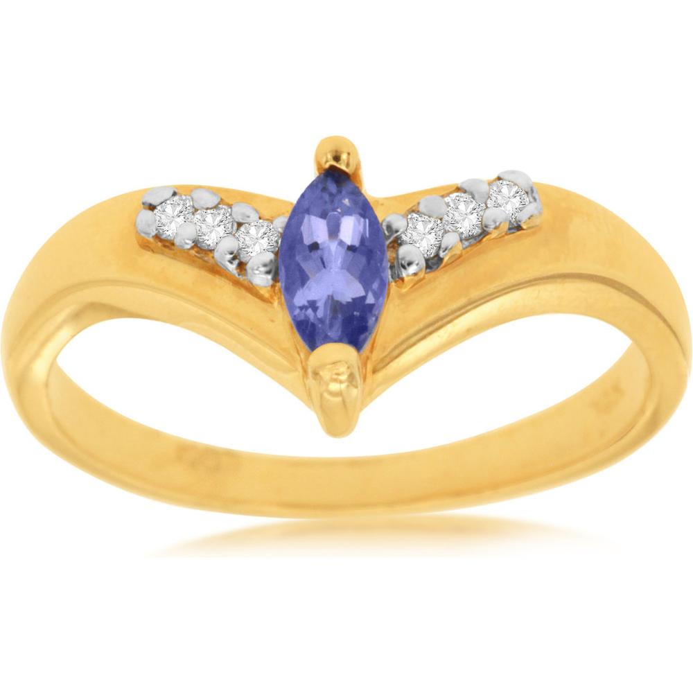 Enchanted Twilight 14K Yellow Gold Tanzanite & Diamond Ring