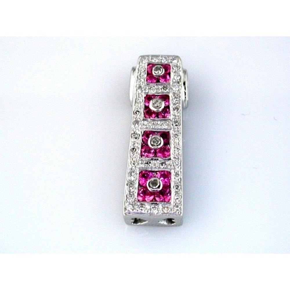 Enchanted Whispers 14K White Gold Diamond & Pink Sapphire Pendant