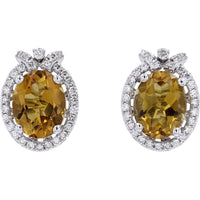 Enchanting 10K Citrine Oval Earrings - Gleaming Beauty for Your Lobes