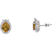Enchanting 10K Citrine Oval Earrings - Gleaming Beauty for Your Lobes
