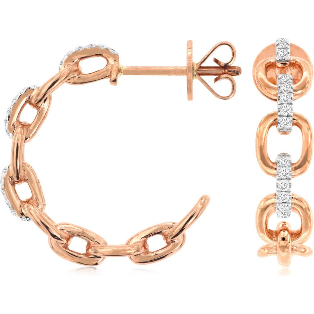 Enchanting 14K Rose Gold Diamond Earrings - 0.10 Carat Total Weight