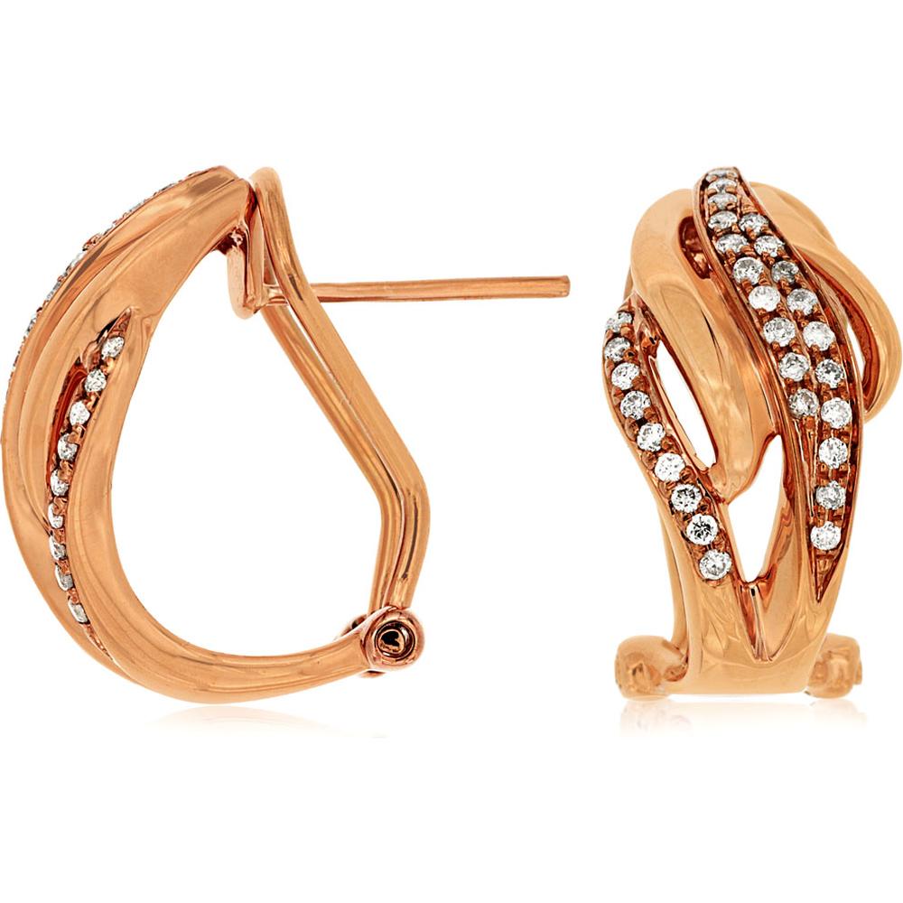 Enchanting 14K Rose Gold Diamond Earrings - 0.23 Carat Total Diamond Weight