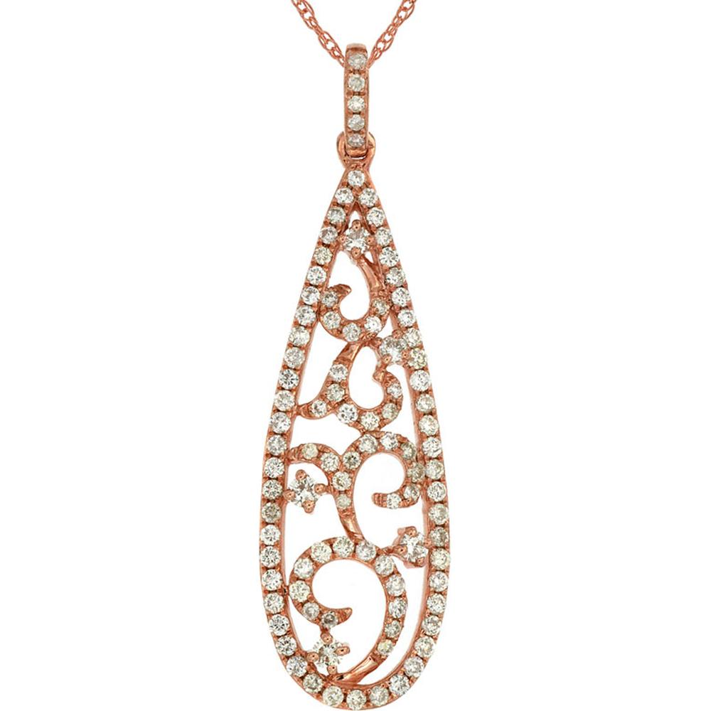 Enchanting 14K Rose Gold Diamond Pendant - 0.52 Carat Diamond
