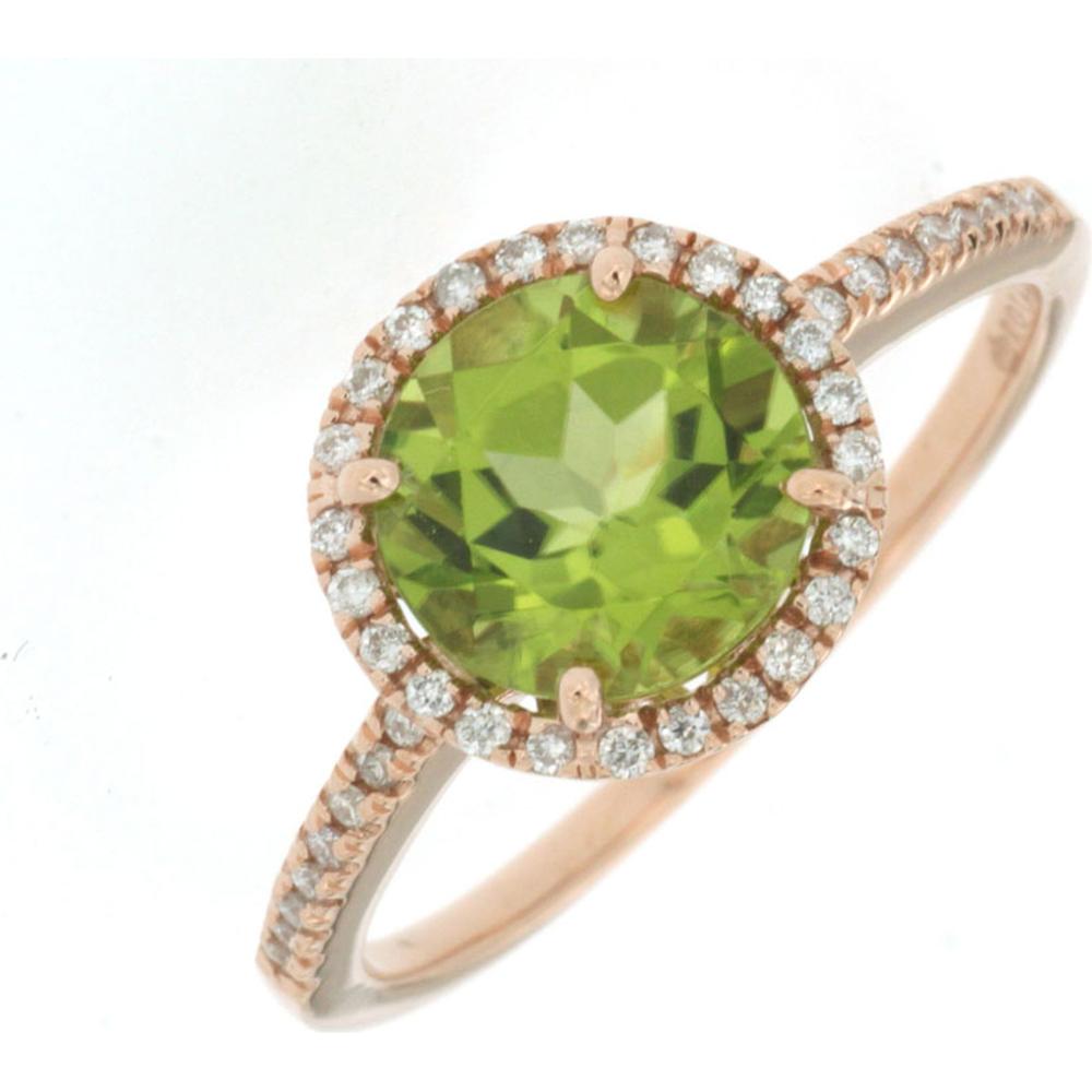 Enchanting 14K Rose Gold Peridot & Diamond Ring - Nature's Elegance