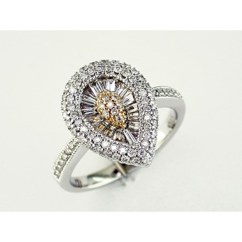 Enchanting 14K White Gold Baguette and Round Diamond Ring by Royal