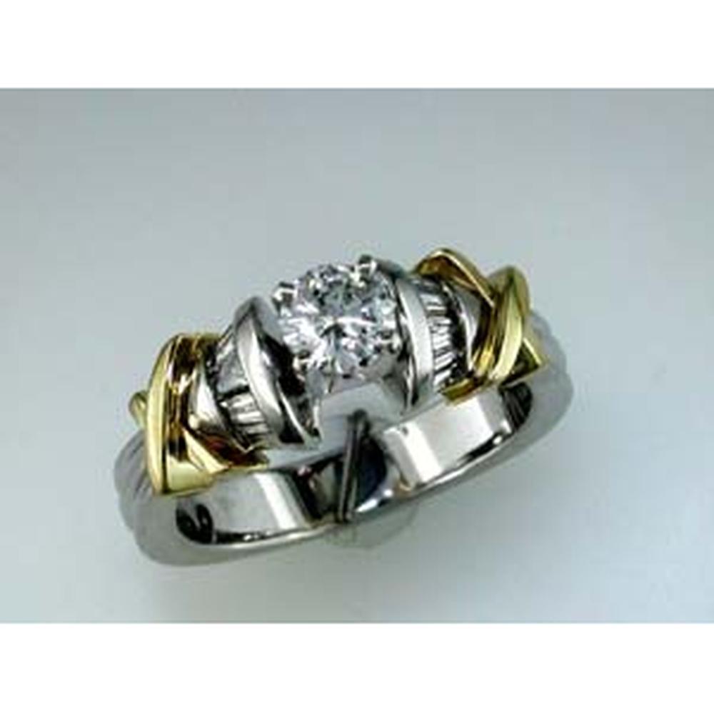 Enchanting 14K White Gold Diamond Engagement Ring - 0.75 Carat Total Diamond Weight