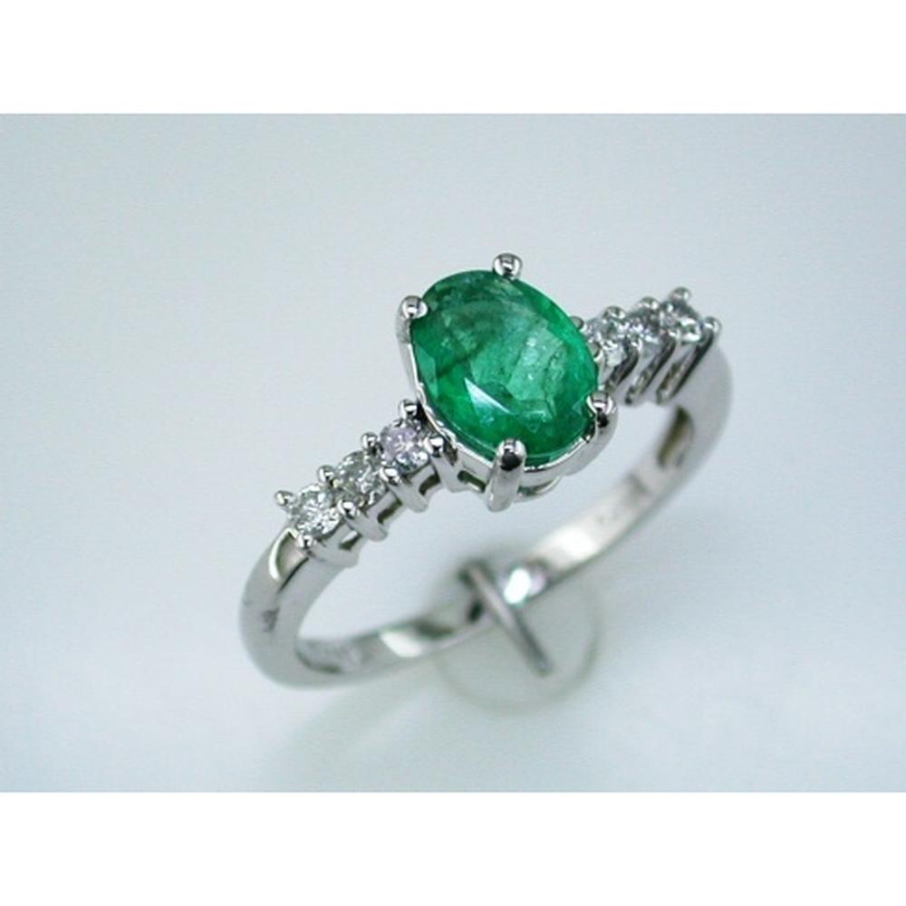 Enchanting 14K White Gold Emerald and Diamond Ring