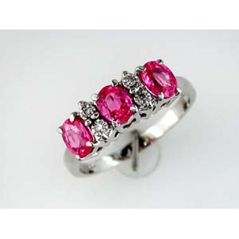 Enchanting 14K White Gold Pink Sapphire & Diamond Ring