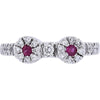 Enchanting 14K White Gold Ruby and Diamond Two Stone Ring