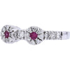 Enchanting 14K White Gold Ruby and Diamond Two Stone Ring