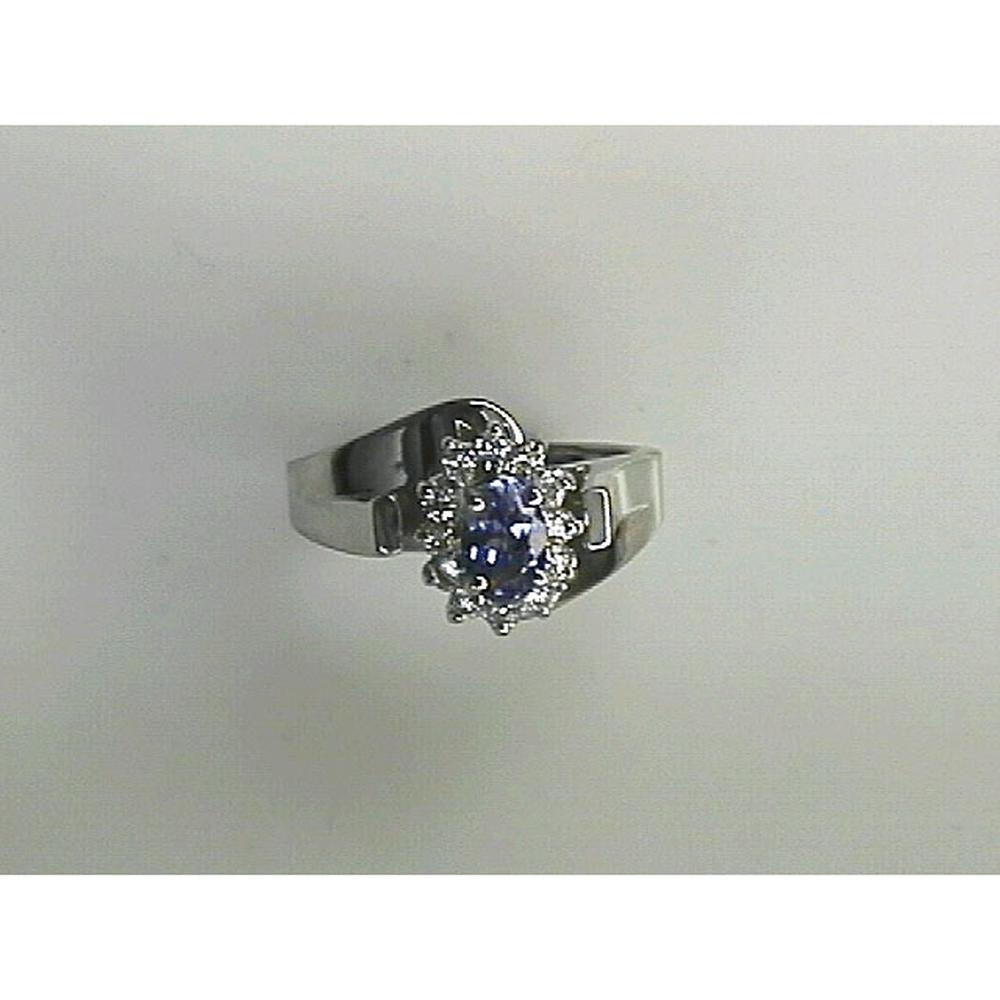 Enchanting 14K White Gold Tanzanite & Diamond Ring - 0.50 Carat Tanzanite, 0.26 Carat Diamonds