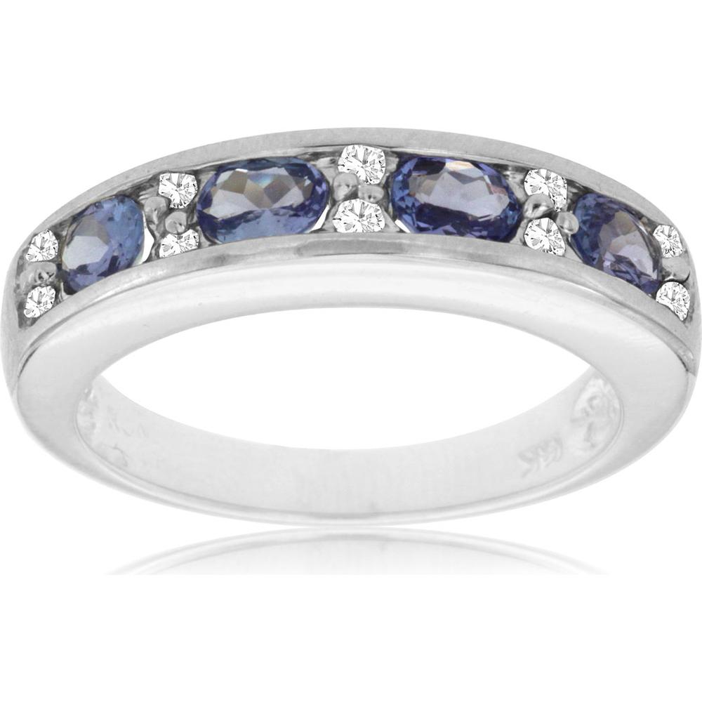 Enchanting 14K White Gold Tanzanite & Diamond Ring