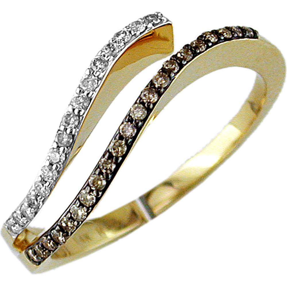 Enchanting 14K Yellow Gold Diamond & Mocha Diamond Ring