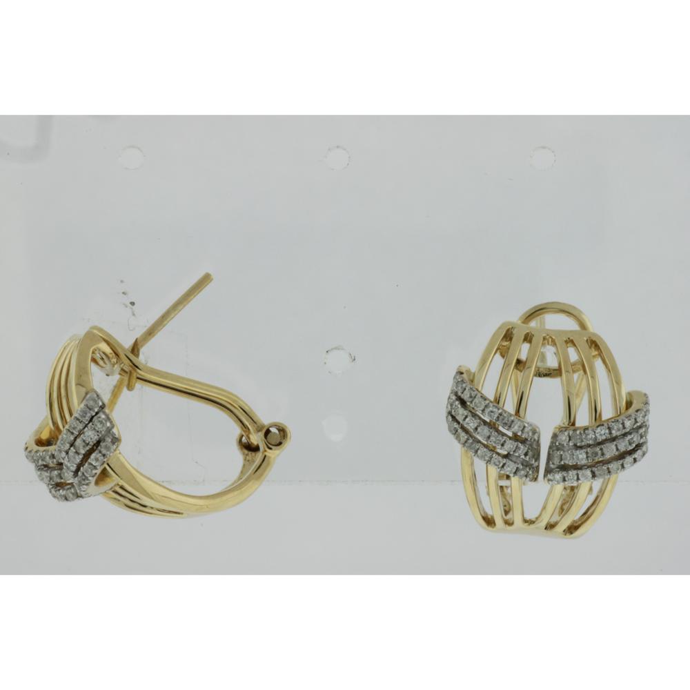 Enchanting 14K Yellow Gold Diamond Earrings - 0.42 Carat Total Diamond Weight