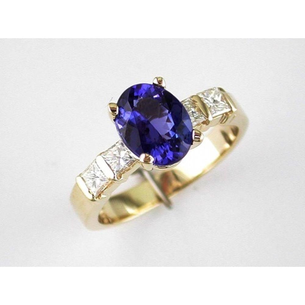 Enchanting 14K Yellow Gold Tanzanite and Diamond Ring