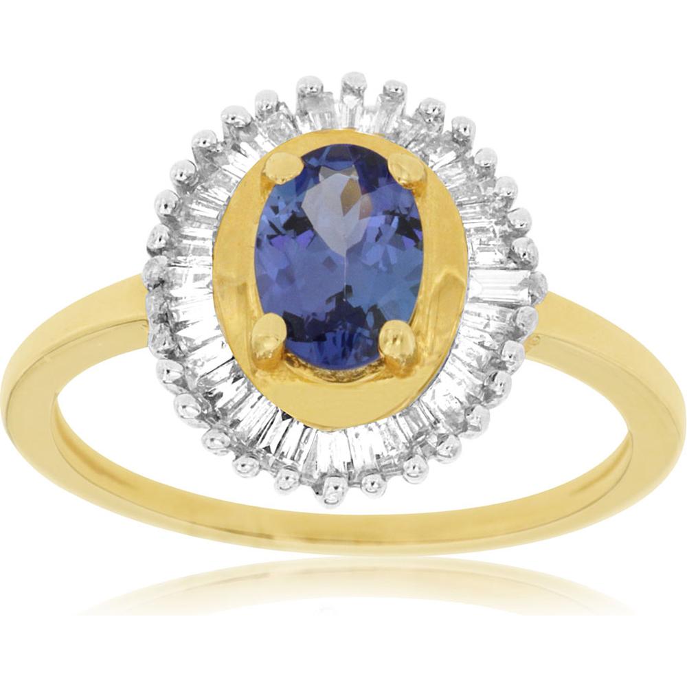 Enchanting 14K Yellow Gold Tanzanite & Diamond Ring