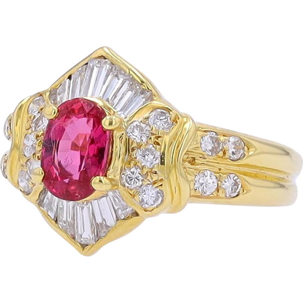 Enchanting 18K Yellow Gold Ruby Center Ring with Diamonds – Robinson's ...