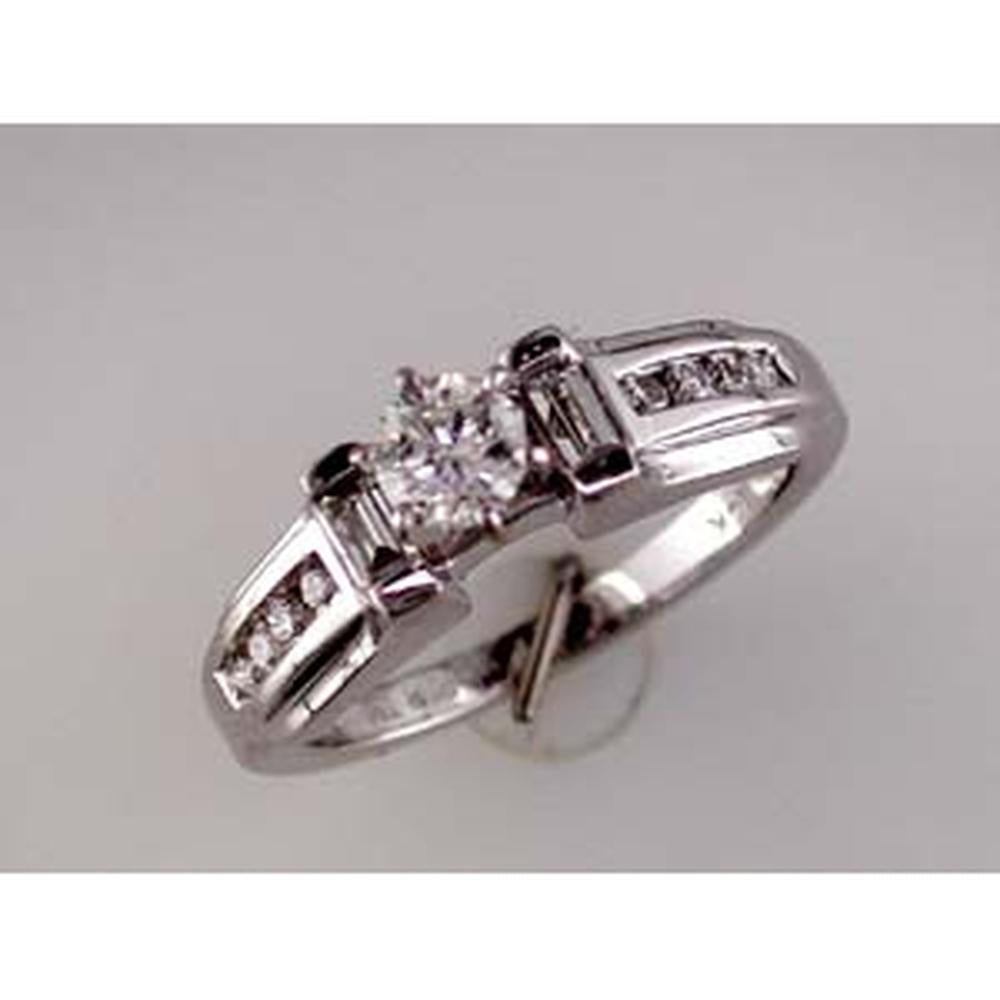 Enchanting Royal 14K White Gold Diamond Engagement Ring - 0.38 Carat Center, 0.27 Carat Total Weight