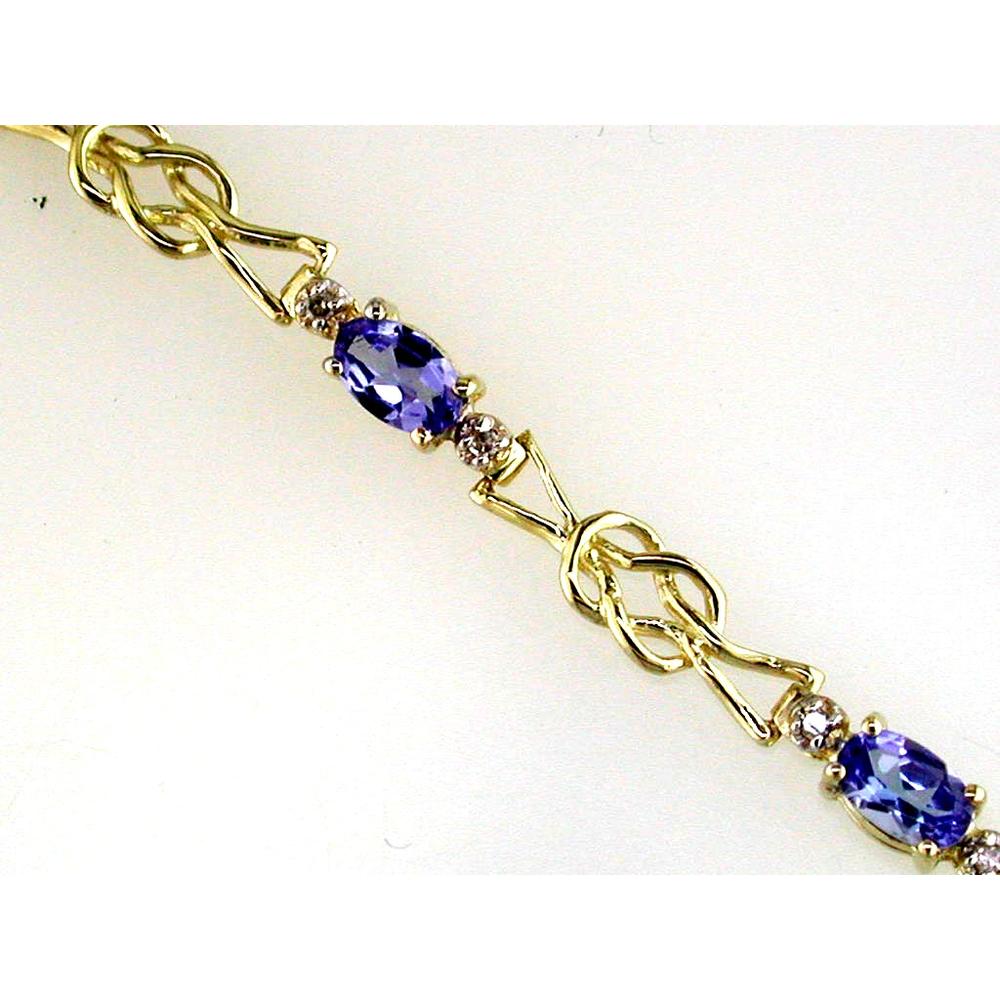 Enchanting Tanzanite and Diamond Bracelet in 14K Yellow Gold
