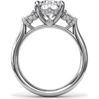 Engagement Ring Setting with Bar Set Tapered Baguette Diamonds and Pavé Wrap Detail by Fana - 0.29 Carat Total Diamond Weight