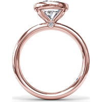 Engagement Ring Setting with Bezel Set Round Center and Flush Set Diamond Band by Fana - 0.27 Carat Total Diamond Weight