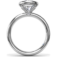 Engagement Ring Setting with Bezel Set Round Center and Flush Set Diamond Band by Fana - 0.27 Carat Total Diamond Weight