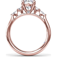 Engagement Ring Setting with Cushion Cut Center and Marquise Diamond Accents by Fana
