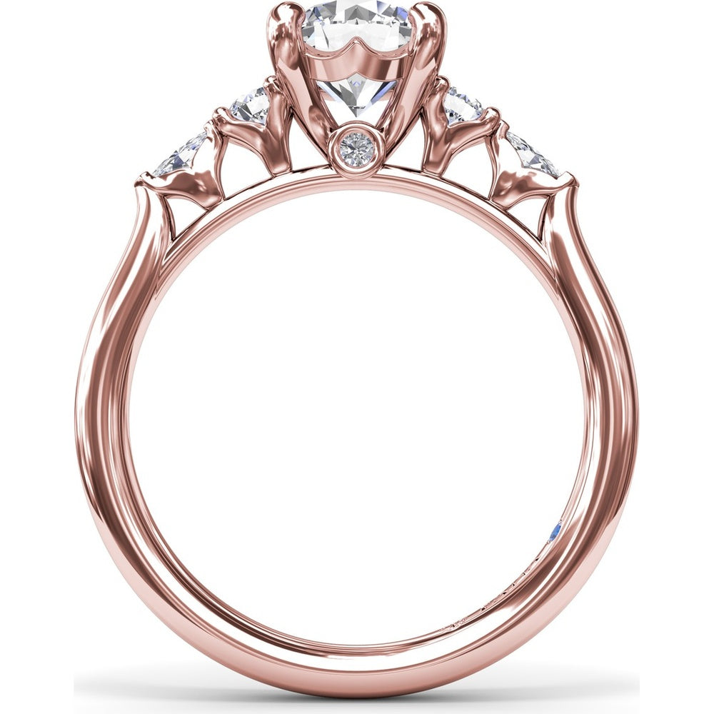 Engagement Ring Setting with Cushion Cut Center and Marquise Diamond Accents by Fana