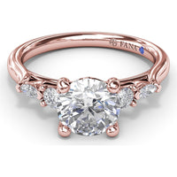 Engagement Ring Setting with Cushion Cut Center and Marquise Diamond Accents by Fana