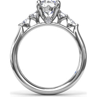Engagement Ring Setting with Cushion Cut Center and Marquise Diamond Accents by Fana