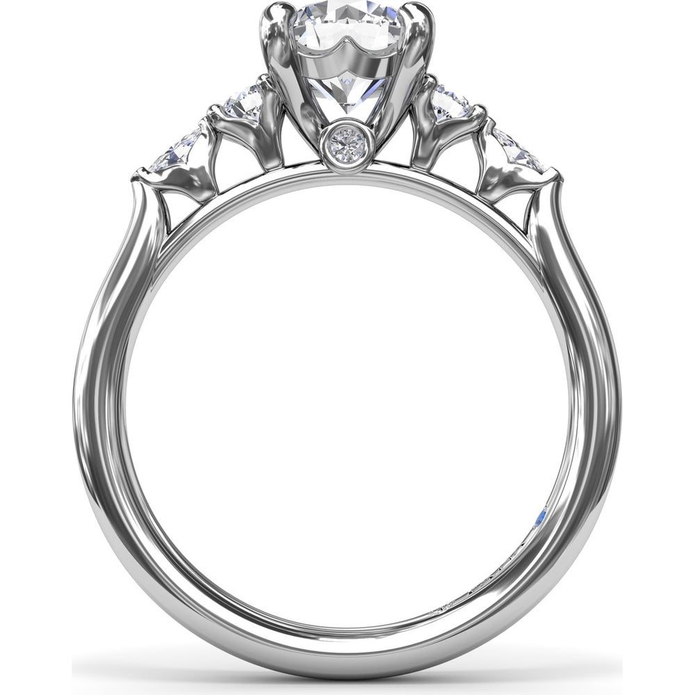 Engagement Ring Setting with Cushion Cut Center and Marquise Diamond Accents by Fana