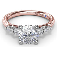 Engagement Ring Setting with Cushion Cut Center and Marquise Diamond Accents by Fana