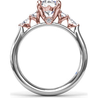 Engagement Ring Setting with Cushion Cut Center and Marquise Diamond Accents by Fana
