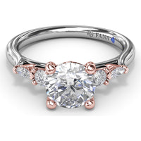 Engagement Ring Setting with Cushion Cut Center and Marquise Diamond Accents by Fana