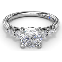 Engagement Ring Setting with Cushion Cut Center and Marquise Diamond Accents by Fana
