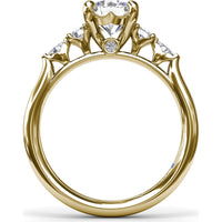 Engagement Ring Setting with Cushion Cut Center and Marquise Diamond Accents by Fana