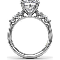 Engagement Ring Setting with Deep V Shared-Prong Princess Cut Side Diamonds - 0.60 Carat Total Side Diamond Weight by Fana