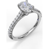 Engagement Ring Setting with Diamond Side Detail and Pavé Band - 0.33 Carat Total Side Diamond Weight by Fana