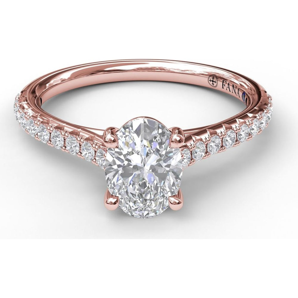 Engagement Ring Setting with Diamond Side Detail and Pavé Band - 0.33 Carat Total Side Diamond Weight by Fana