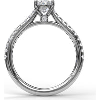 Engagement Ring Setting with Diamond Side Detail and Pavé Band - 0.33 Carat Total Side Diamond Weight by Fana