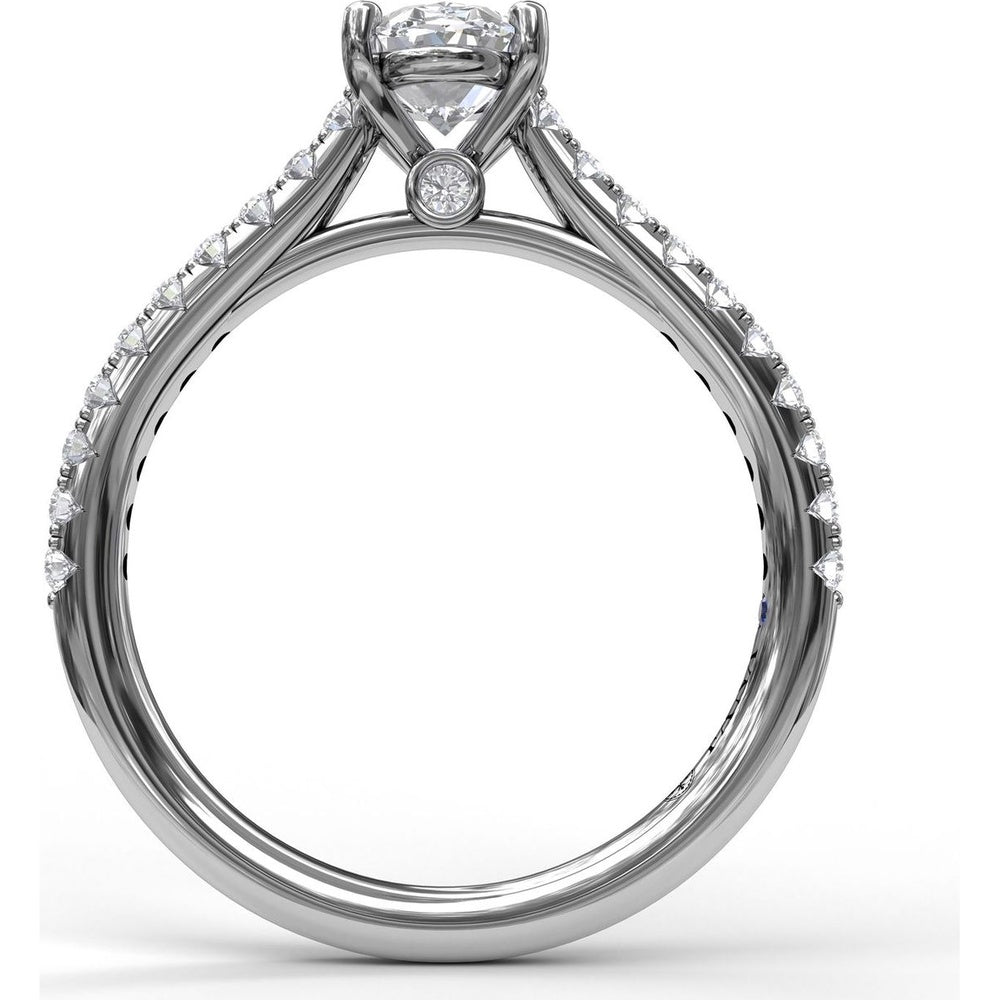 Engagement Ring Setting with Diamond Side Detail and Pavé Band - 0.33 Carat Total Side Diamond Weight by Fana