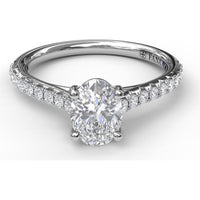 Engagement Ring Setting with Diamond Side Detail and Pavé Band - 0.33 Carat Total Side Diamond Weight by Fana