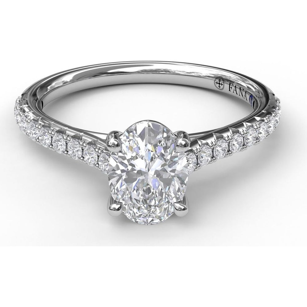 Engagement Ring Setting with Diamond Side Detail and Pavé Band - 0.33 Carat Total Side Diamond Weight by Fana