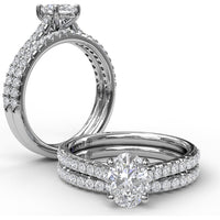Engagement Ring Setting with Diamond Side Detail and Pavé Band - 0.33 Carat Total Side Diamond Weight by Fana