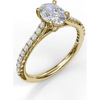Engagement Ring Setting with Diamond Side Detail and Pavé Band - 0.33 Carat Total Side Diamond Weight by Fana