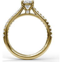 Engagement Ring Setting with Diamond Side Detail and Pavé Band - 0.33 Carat Total Side Diamond Weight by Fana