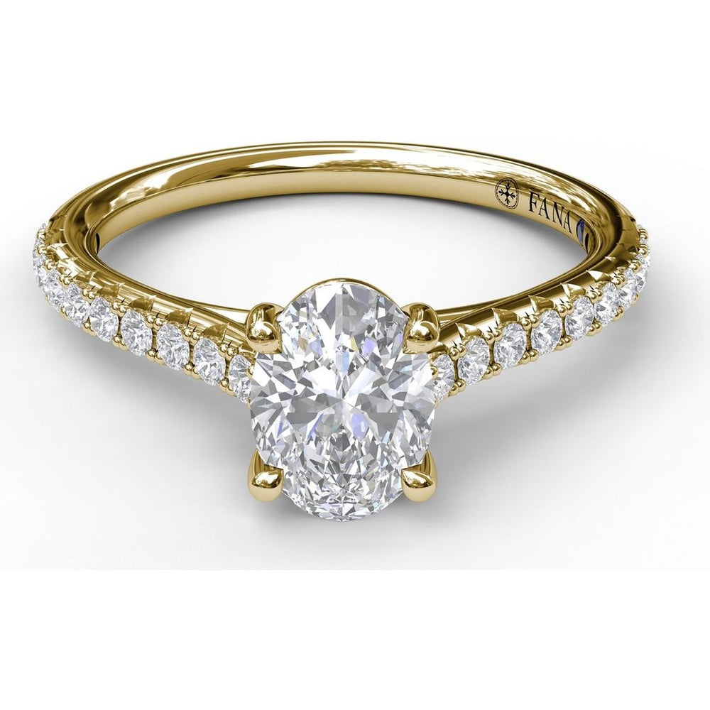 Engagement Ring Setting with Diamond Side Detail and Pavé Band - 0.33 Carat Total Side Diamond Weight by Fana